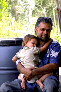 Guyanese artist Siddiq Khan and his son