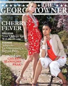 The cover of U.S. magazine The Georgetowner featured models' make-up done by Samantha