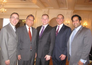 Judge Gardner, Dr. Praveen Chopra, Judge Paradisio, Judge Skelos and Mr Samir Chopra