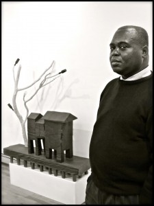 The artist at the recently held 'Timehri Transitions- Expanding Concepts In Guyana Art' art exhibition in the U.S.A