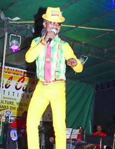 The newly-crowned Calypso King “De Professor” on Friday performing his entry “God Nah Sleep”