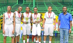 Mae's secondary school who topped Kwakwani in the under-16 final along with Chris Bowman of the YBG