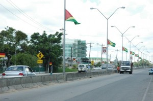 A section of the East Bank Demerara Highway in Guyana