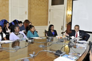 OAS Assistant Secretary General Albert Ramdin meeting with Caribbean youth ambassadors