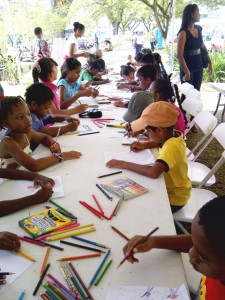 A section of the children at the event on Main Street