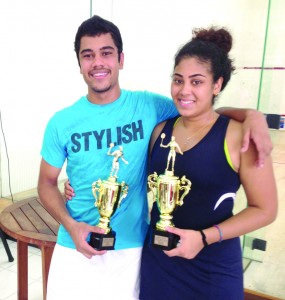 Jason Ray Khalil (left) poses next to his sister Ashley Khalil as the siblings took the ANSA McAL tournament by storm