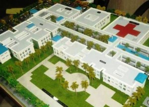 An artist’s impression of the 250-bed Specialty Hospital to be constructed at Liliendaal, East Coast Demerara. The Opposition- APNU, AFC- have voted to slash the Gy$1.25 billion budgeted for the project 