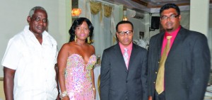 Ministers Robeson Benn and Irfaan Ali along with proprietors Lancelot and Yonette Bacchus