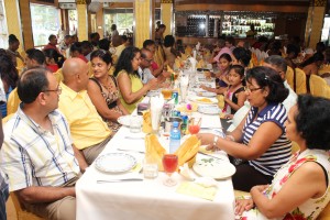 Patrons enjoy a sumptuous meal at the GRC luncheon hosted by the New Thriving Restaurant