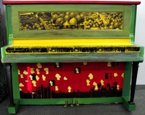 The artist ‘Play Me, I’m Yours’ piano art installation