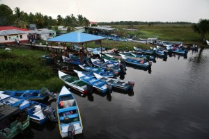 Boats in Moruca ready to transport visitors to the expo