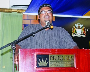 Housing and Water Minister Irfaan Ali speaking at the launch of Building Expo 2013