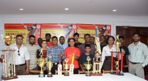 Let’s play! Members of the PYO display the massive trophies that will be up for grabs at the upcoming competition (Photo: Carl Croker)