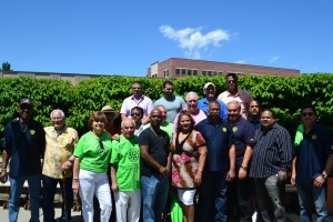 Members of the Rotary Club of Jamaica (Queens, NY) and Queens Centre for Progress pose for a group photo during their annual Bar-B-Que and fun-day held recently.  