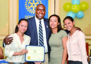 Newly-installed President Osbert James with other members after  he delivered his speech at the installation ceremony