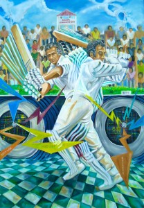 COVER Painting done in tribute to cricket legend Rohan Kanhai (2012)