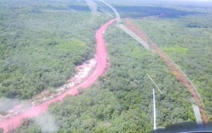 A section of the road leading to the Amaila Falls project