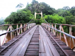 The Denham Bridge that links Mahdia to Bartica by trail (GINA photo)