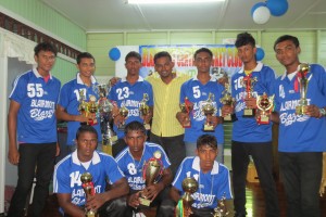 President off BCCC, Shabeer Baksh with some of the club members that were awarded