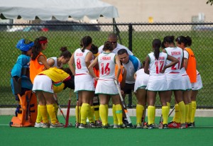 The national hockey team at their final briefing session