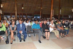 The gathering at the Umana Yana reflecting on the life of Stephen Campbell and other prominent Amerindians