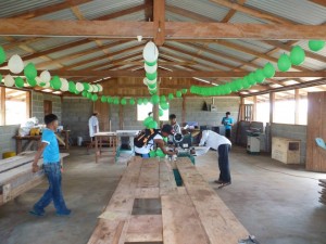 Setting up the machines in the centre