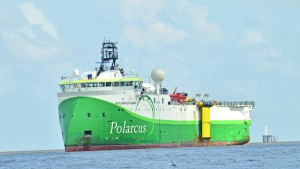 The Polarcus, which arrived in Guyana last week, will be used to carry out the seismic surveys