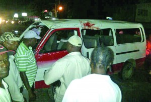 The bus shortly after the accident 