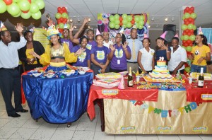 Members of the Courts team at the 20th anniversary celebrations held at the Main Street branch, Georgetown