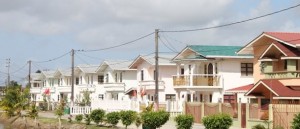 A section of a housing scheme, East Bank Demerara, Guyana