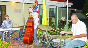 The jazz trio entertaining guests at the U.S. ambassador’s home on Thursday evening 