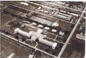 Queen’s College, Georgetown, Aerial view. Main building is 800 feet long. 