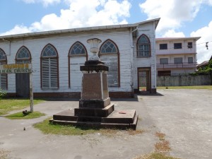 The monument and church within the St Saviour’s Parish compound (side view)