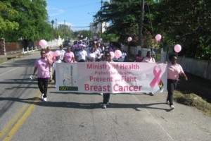 A previous year’s breast cancer awareness walk through the city 