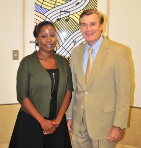 United States Ambassador to Guyana D Brent Hardt and Volunteer Youth Corps CEO Goldie Scott