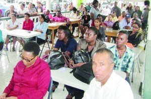 Agriculture Ministry staff at the launch of Agriculture Month at the ministry on Wednesday   