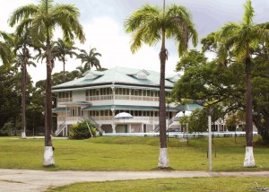 Watooka House. Constructed in the late 19th century, the Watooka House timber shutters and jalousie windows are examples of Guyana's traditional wooden architecture