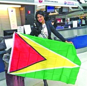 Katherina Roshana has departed for Russia where she will represent Guyana at the Miss Universe Pageant. Roshana, who is being sponsored by NEW GPC INC/Limacol, has promised to do all she can to expand the Limacol brand worldwide. The beauty queen is pictured here at the JFK Airport in New York enroute to Moscow