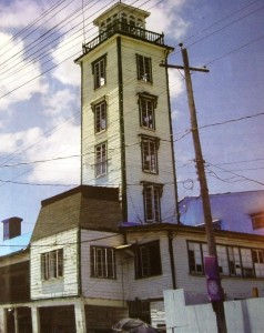 Earlier view of the Town Hall with tower. It has been reported that renovating the tower was too costly an exercise for the Town Council