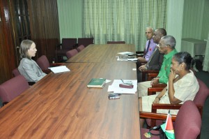 Canadian High Commissioner to Guyana, Dr Nicole Giles meeting with the APNU's leadership