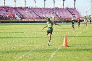 Jamal Johnson of Linden broke the Boys’ Under-16 800 metres record with a sprinkling of spectators in attendance