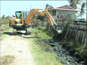 One of the mini excavators operating at Tain