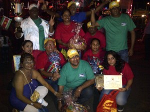 "We win!" Team Suriname with their prizes after being voted King’s Jewellery World’s Duck Curry Champions 2013