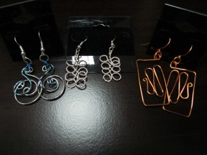 Stylish earrings made from wire