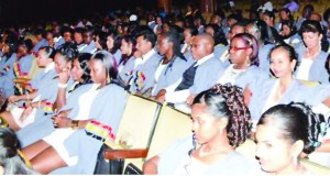 Some of the graduating teachers at the 79th CPCE graduation ceremony at the National Cultural Centre