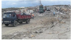 A section of the rapidly filling Haags Bosch Landfill Site