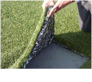 An example of a pitch made from recycled tyres