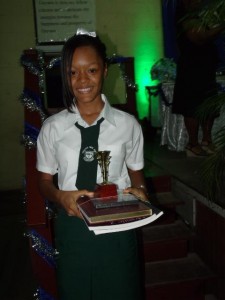 Rukia Henry was awarded one of the top Mackenzie High students at a recent speech competition