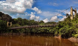 Denham Bridge spreads over the Potaro River