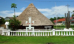 The Umana Yana with the African Liberation Monument (R)